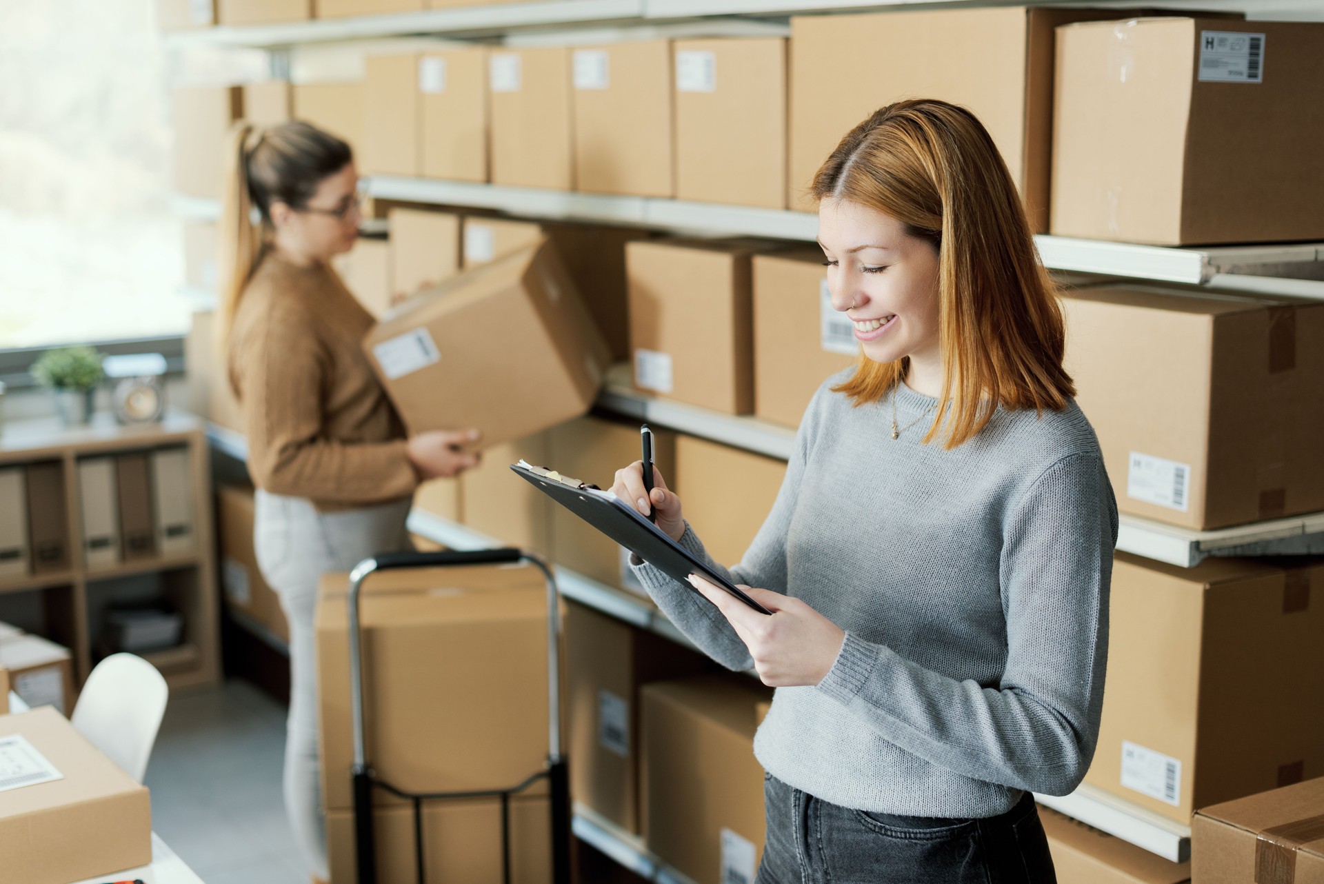 Professional e-commerce employees at work